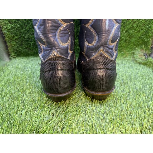 Vintage Nocona Western Boot Men\'s 7.5 Black Leather Cowboy Equestrian Rodeo main image 15